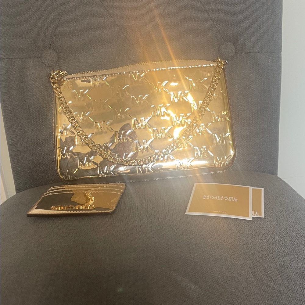 Michael Kors Metallic Gold Clutch